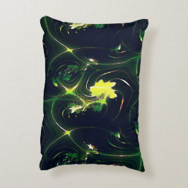 Abstrakt metallisk löv med flashspår, på mörk prydnadskudde