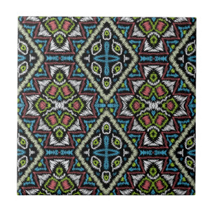 Abstrakt mexican tribal retro african ethno tradit kakelplatta