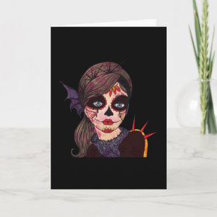 Abstrakt Mexikanska Day of the dead Woman Kort