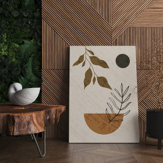 Abstrakt Mid Century Art, Neutralt Tones Canvas