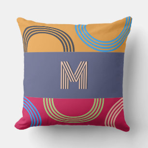 Abstrakt Mid Century Modern Boho Geometric Mönster Kudde