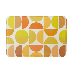 Abstrakt Mid Century Modern Cirklar Orange Gul Badrumsmatta