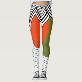 Abstrakt Mid-Century Modern Leggings