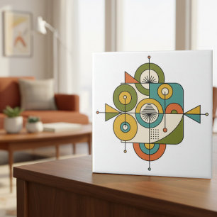 Abstrakt Mid-Century Modern Motiv #1 ID1224 Kakelplatta
