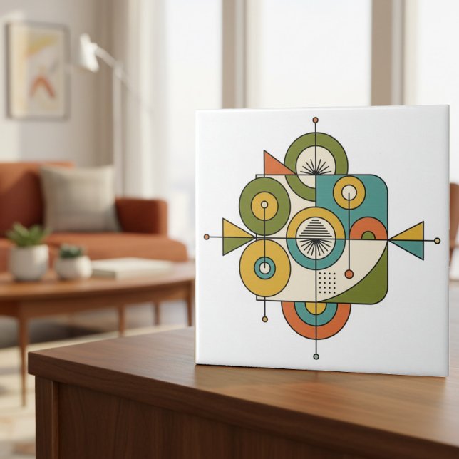 Abstrakt Mid-Century Modern Motiv #1 ID1224 Kakelplatta (Skapare uppladdad)