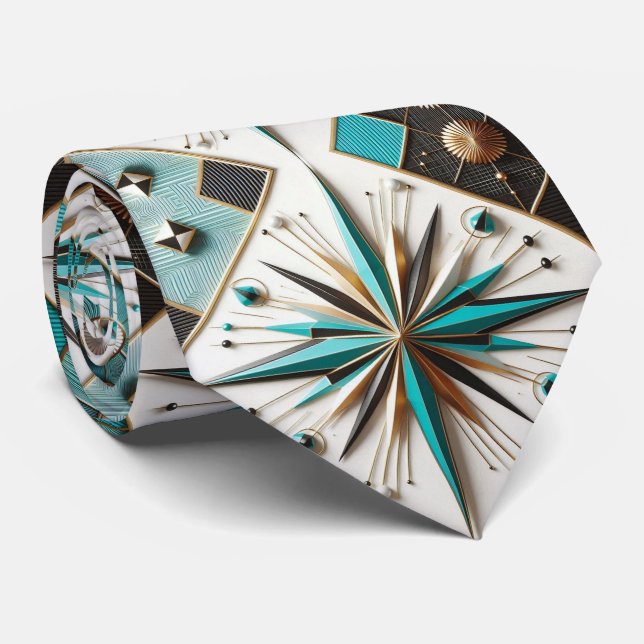 Abstrakt Mid Century Modern Stjärnspridning Diaman Slips (Rullad)