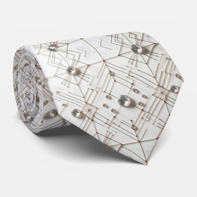 Abstrakt Mid Century Modern Vita Diamanter Slips (Rullad)