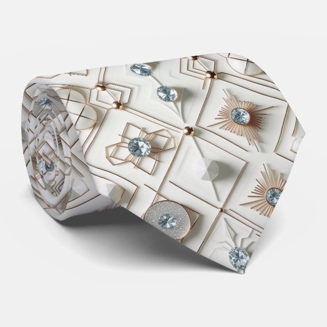 Abstrakt Mid Century Modern Vita Diamanter Slips (Rullad)