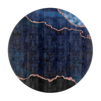 Abstrakt Midnight Blue Agate Glitter Mönster