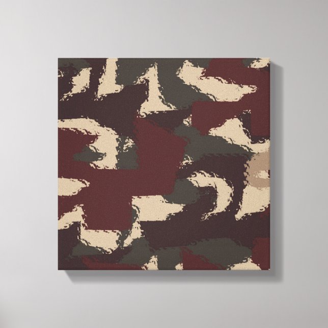 Abstrakt militärkamouflage Mönster Canvastryck (Framsida)