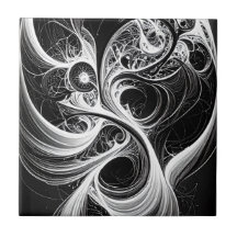 Abstrakt Mind Network Art Ceramic Tile