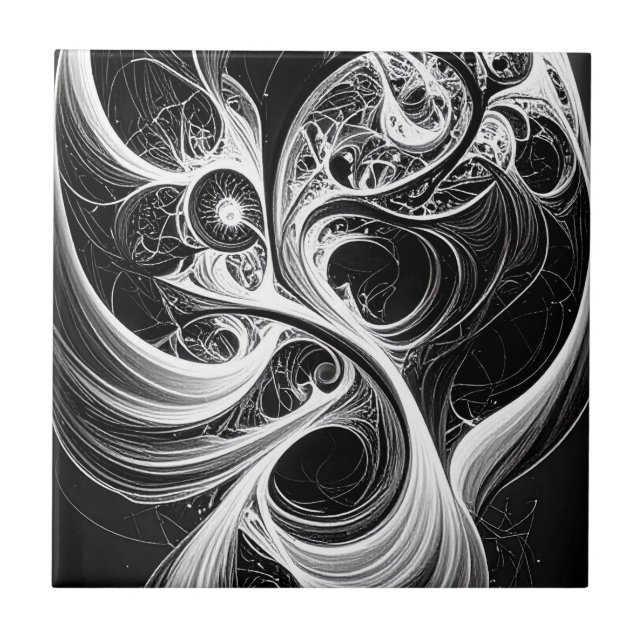 Abstrakt Mind Network Art Ceramic Tile Kakelplatta (Framsidan)