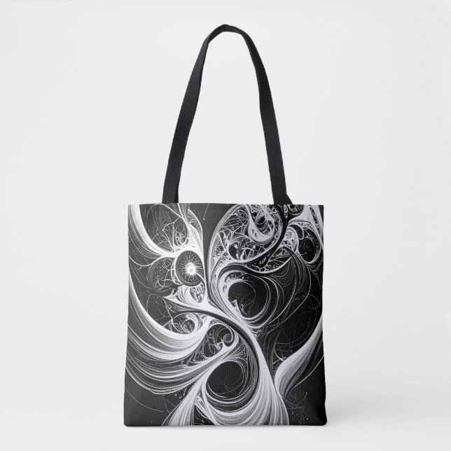 Abstrakt Mind Network Swirl Tote Tygkasse (Framsida)