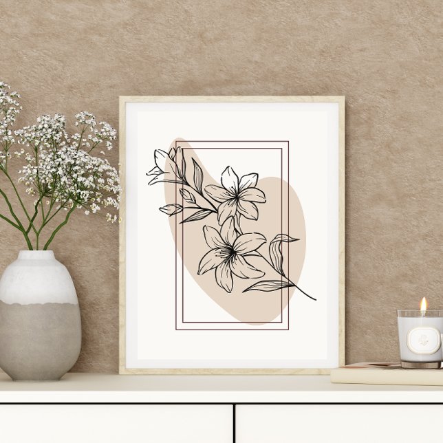 Abstrakt Minimal Boho Stil Design Blommigt Flowers Poster (Skapare uppladdad)