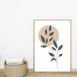 Abstrakt Minimal Boho Stil Design Löv Botaniskt Poster