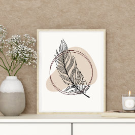 Abstrakt Minimal Boho Stil Design Löv Botaniskt Poster