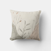 Abstrakt Minimal Botanisk Linje Konst