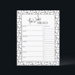 Abstrakt Minimal Skript Text Veckomenyplanering<br><div class="desc">Minimilistisk måltidsplanering med inköpslista där du kan notera dina inköpsbehov. Den minimalistiska måltidsplaneringen kommer med ett anteckningsområde på baksidan där du kan lägga till extra påminnelser eller saker du inte vill missa.</div>