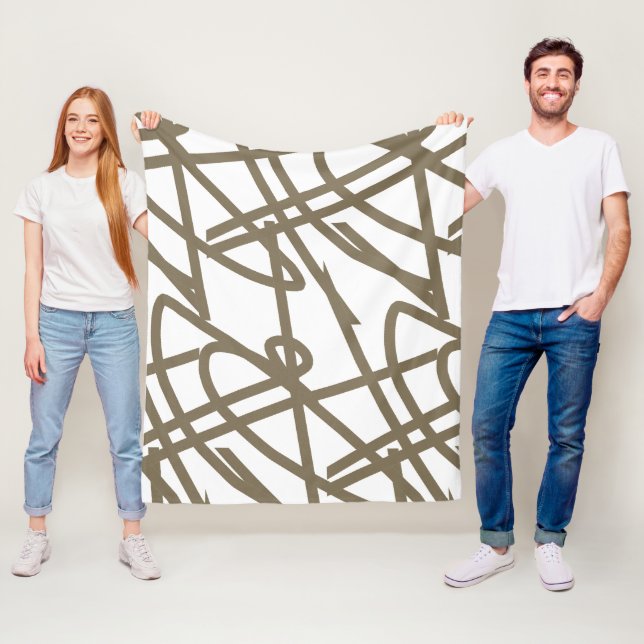 Abstrakt minimalism chokladlinjer vit filt (På plats)