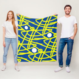 Abstrakt minimalism gula linjer blå filt