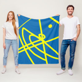 Abstrakt minimalism gula linjer blå filt