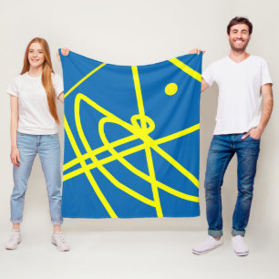 Abstrakt minimalism gula linjer blå filt