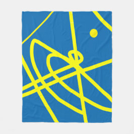 Abstrakt minimalism gula linjer blå filt