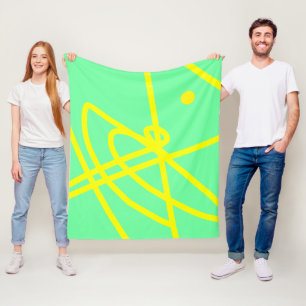 Abstrakt minimalism gula linjer turkos filt