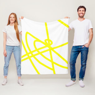 Abstrakt minimalism gula linjer vit filt