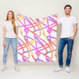 Abstrakt Minimalism Lila Rosa Linjer Blanket Fleecefilt