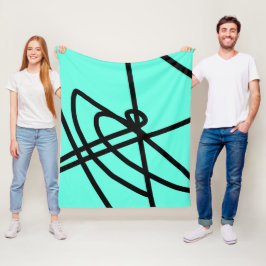 Abstrakt Minimalism Linjer Black Turcos Blanket Fleecefilt