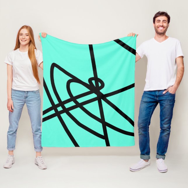 Abstrakt Minimalism Linjer Black Turcos Blanket Fleecefilt (På plats)