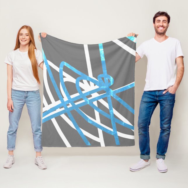 Abstrakt Minimalism Turcos White Linjer Blanket Fleecefilt (På plats)