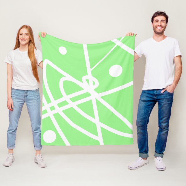 Abstrakt minimalism vita linjer blå filt (På plats)