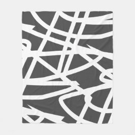 Abstrakt Minimalism Vita Linjer Grått Täcke Fleecefilt