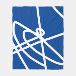 Abstrakt Minimalism White Linjer Blue Blanket Fleecefilt
