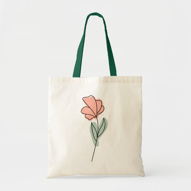 Abstrakt Minimalist Flowers Tothe Bag Tygkasse (Framsidan)