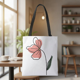 Abstrakt Minimalist Flowers Tothe Bag Tygkasse