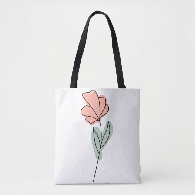 Abstrakt Minimalist Flowers Tothe Bag Tygkasse (Framsida)