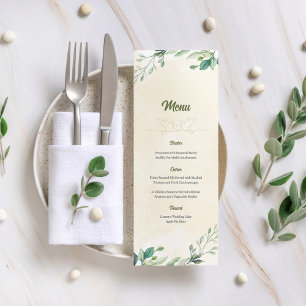 Abstrakt Minimalist Löv Bröllop Menu Meny