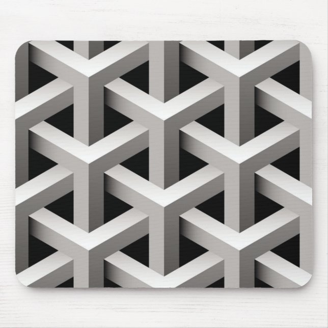 abstrakt minimalist svartvitt geometriskt musmatta (Framsidan)