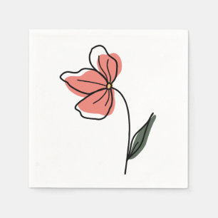 Abstrakt Minimalistblommor återanvändbara Livsmede Pappersservett