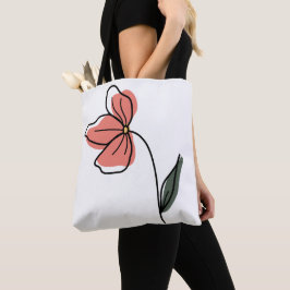 Abstrakt minimalistisk blommig handväskor tygkasse