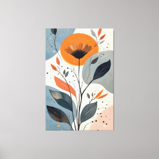Abstrakt minimalistisk blomster botanisk konstillu canvastryck