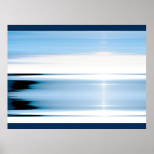 Abstrakt minimalistisk himmel och havsblåa poster