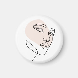 Abstrakt minimalistisk kvinnlig enkel linjekonst S Magnet