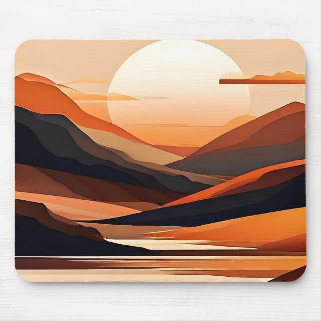 Abstrakt minimalistisk landskap musmatta (Framsidan)