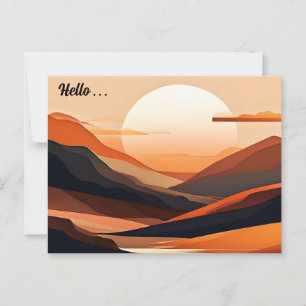 Abstrakt minimalistisk landskap vykort
