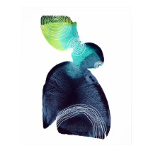 Abstrakt Minimalistisk målning av vattenfärg Poste