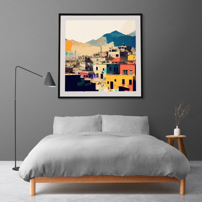 Abstrakt Minimalistisk stadsbild i Afghanistan Poster (Skapare uppladdad)